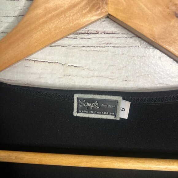 Sympli Black Asymmetrical Tunic Mini Jersey Knit Dress Size 6 - Picture 4 of 7